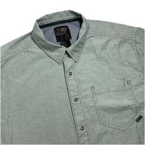 5.11 Tactical Shirt Mens Large Soft Green Short Sleeve Button Snap Utility 71372